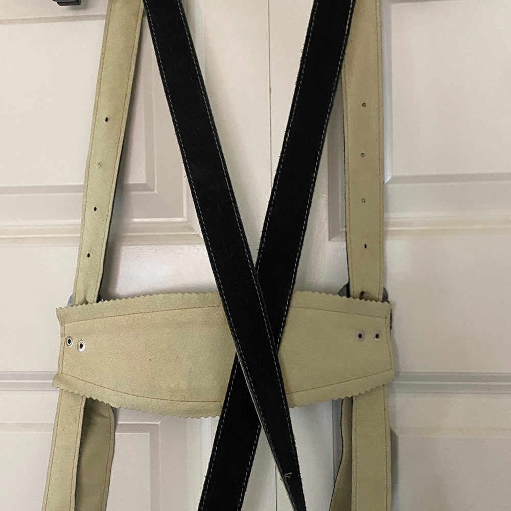 Black Embroidered Lederhosen Style Suspender Pants - Picture 6 of 6
